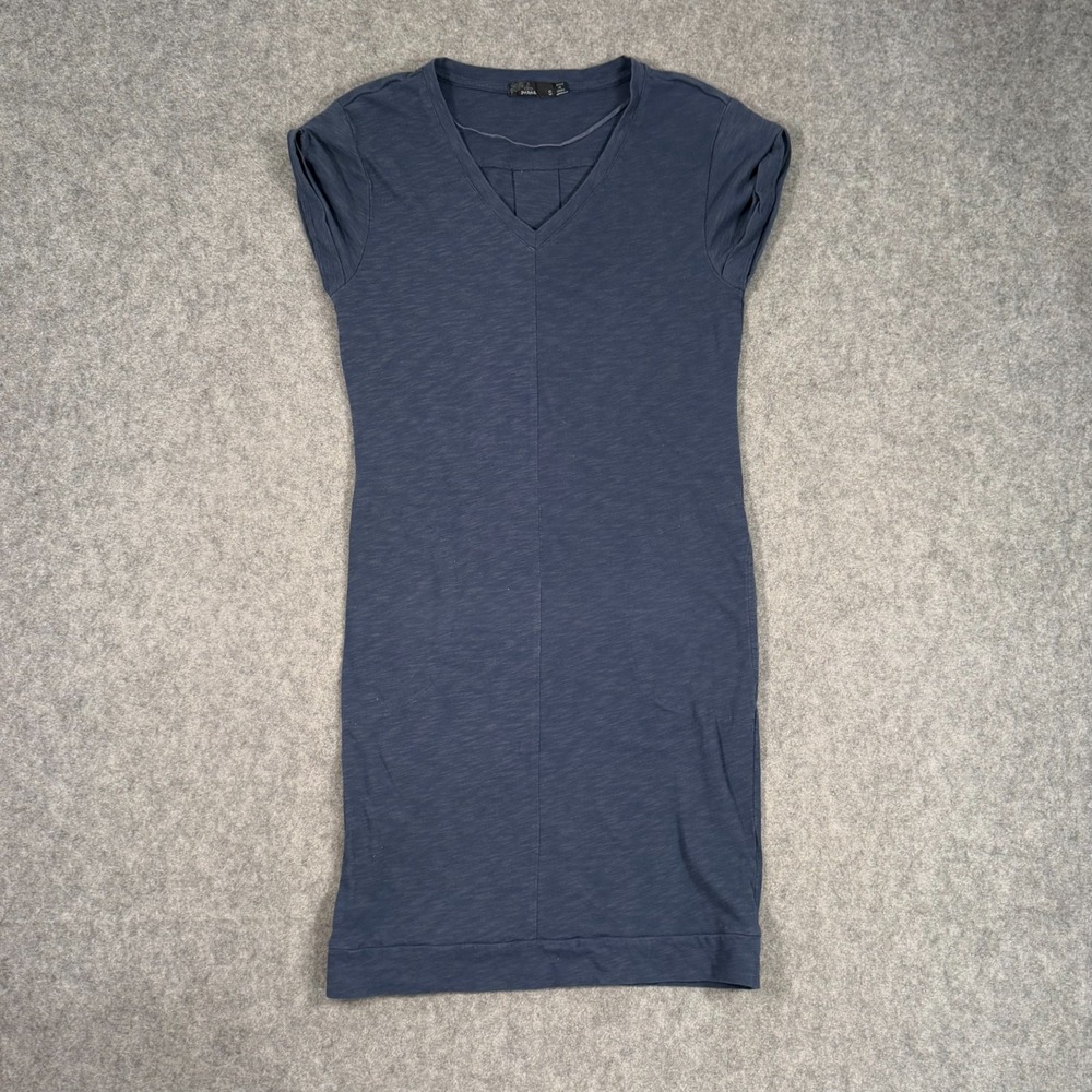 PrAna Navy Blue Taxco Short Sleeve V-Neck Mini Dress Women's Size‎ Small